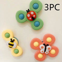 Kids Gyro Insect Sucker Spinner Rattle Bathroom Bath Toys Table Dinner Appease Toys for Baby Toddlers - ProTrendyz