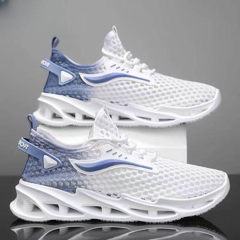 Men's Lace-up Sneakers Mesh Sports Shoes Fashion Hollow-sole Low Top Running Shoes - ProTrendyz