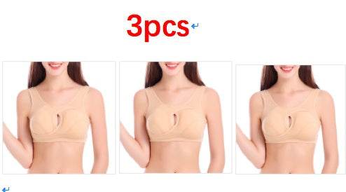 Plus Size Women Bra Ladies Cotton Quake-Proof Underwear Sleep Tops No Buckles Non Wire Lingerie With Removable Padded - ProTrendyz