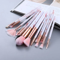 15 Marbled Design Makeup Brushes Set US - ProTrendyz