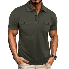 Summer Lapel Button Polo Shirt With Pockets Outdoor Fashion Short Sleeve Tops For Men Clothing - ProTrendyz