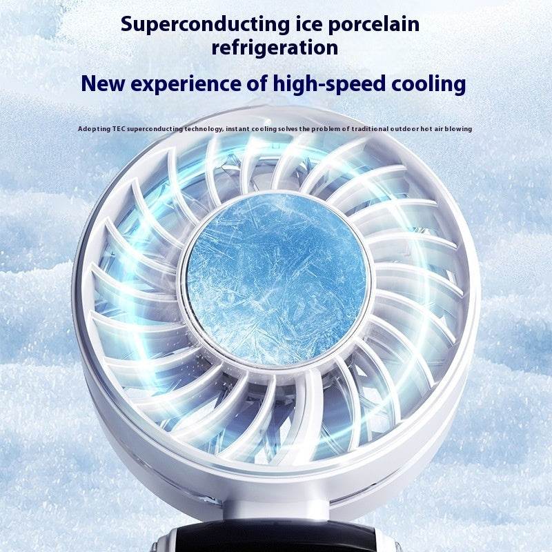 Creative Digital Display Refrigeration Ice Compress Turbine High-speed Handheld Fan - ProTrendyz