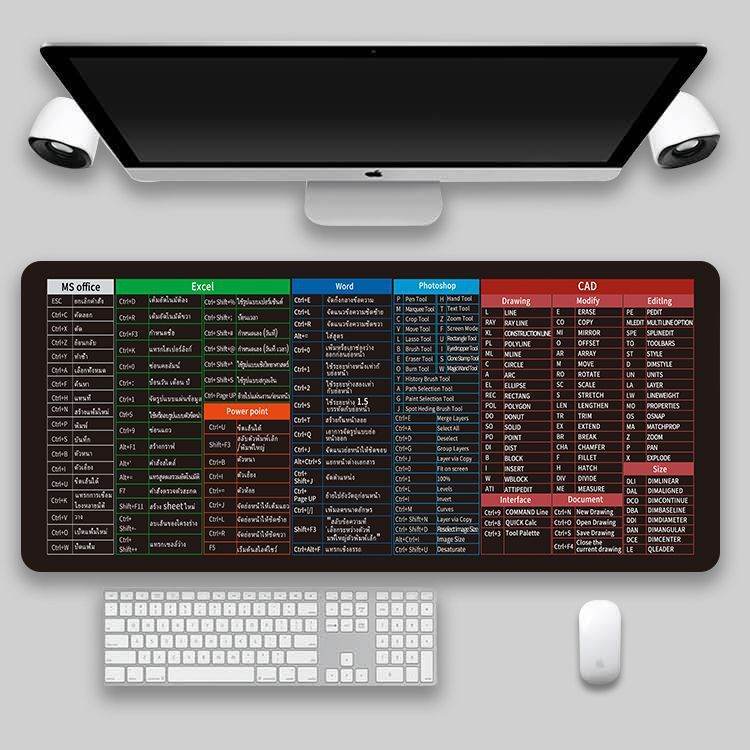 Shortcut Key Mouse Pad Oversized Thickened Desk Keyboard Pad - ProTrendyz