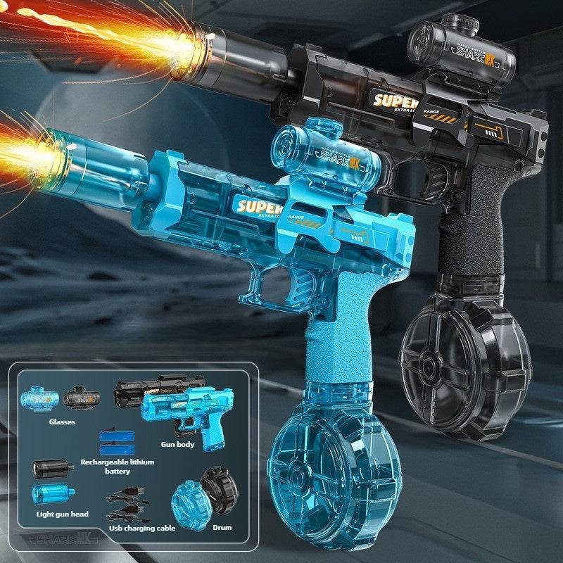 LED Lights Electric Water Guns Children Simulated Shooting Recoil Powerful Automatic Water Spray Gun Kids Summer Outdoor Toys - ProTrendyz