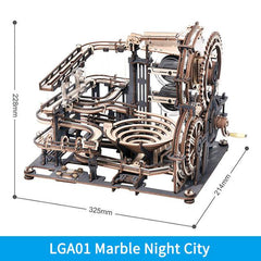Robotime ROKR Marble Night City 3D Wooden Puzzle Games Assembly Waterwheel Model Toys for Children Kids Birthday Gift - ProTrendyz