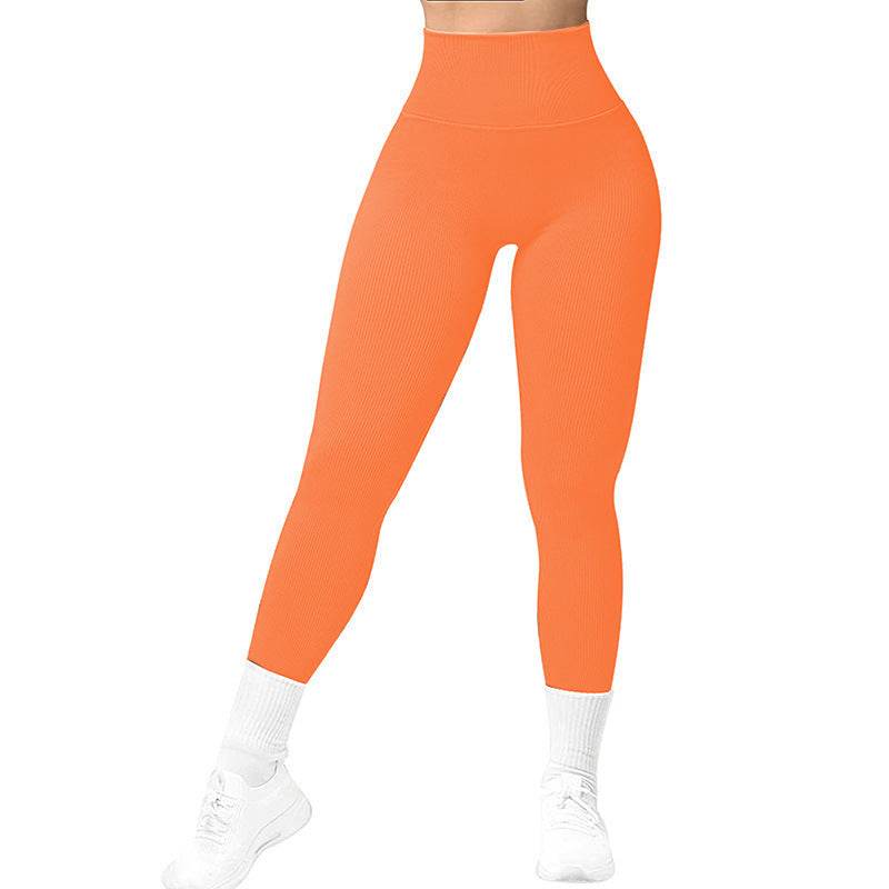 High Waist Seamless Leggings Threaded Knitted Fitness Pants Solid Women's Slimming Sports Yoga Pants Elastic Running Sport Leggings - ProTrendyz