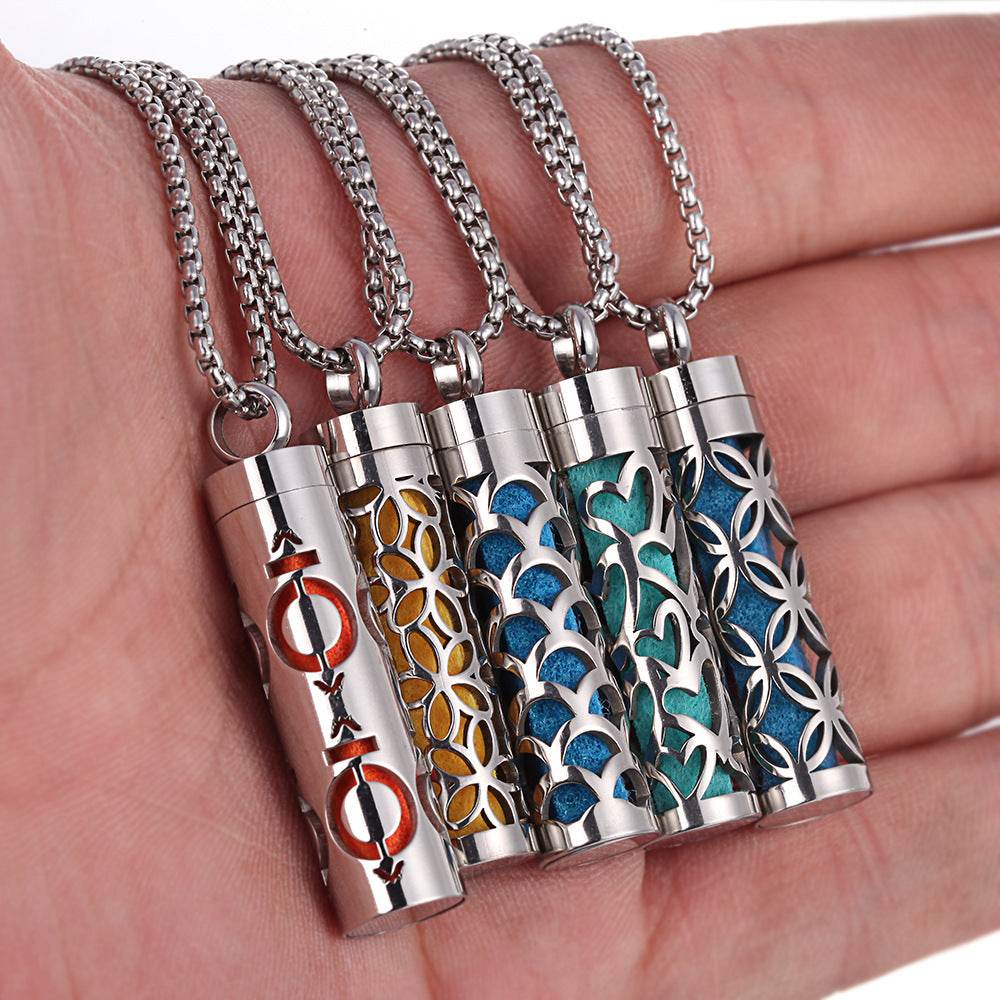 Aromatherapy Pendant Perfume Bottle Essential Oil Titanium Steel - ProTrendyz
