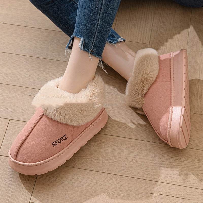 Cozy Plush Soft Slippers Shoes For Women Non-Slip Platform Shoes With Faux Fur Lining Mute Sole And Comfortable Fit For Indoor Wear - ProTrendyz