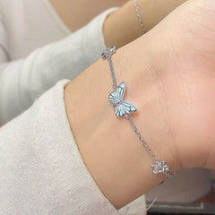 Fashion Blue Luminous Butterfly Necklace Bracelet Set For Glow In The Dark Women Clavicle Chain Choker Party Jewelry Set Gift - ProTrendyz