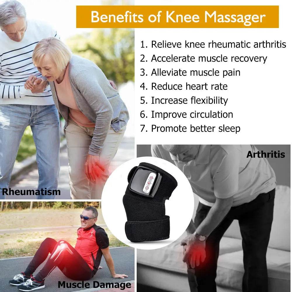 Electric Infrared Heating Knee Massager Wrap Elbow Joint Support Vibration Therapy Physiotherapy Machine Pain Relief Massageador - ProTrendyz