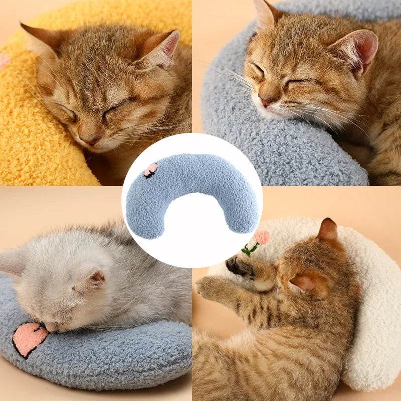 Little Pillow For Cats Fashion Neck Protector Deep Sleep Puppy U-Shaped Pillow Pets Pillow Kitten Headrest Dog Sleeping Pillow Pet Products - ProTrendyz