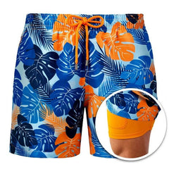 Men's Printed Beach Shorts Sports Double Layer Shorts Summer - ProTrendyz