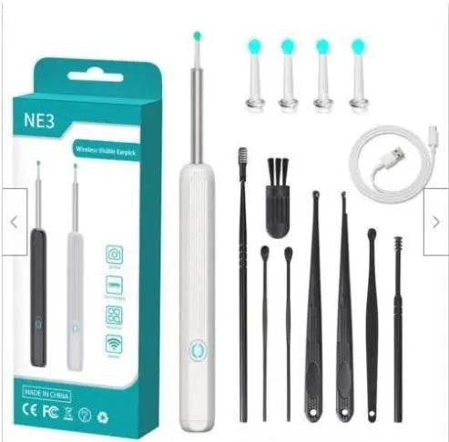 NE3 Ear Cleaner Otoscope Ear Wax Removal Tool With Camera LED Light Wireless Ear Endoscope Ear Cleaning Kit For I-phone - ProTrendyz