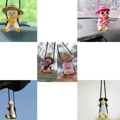 Car Pendant Cute Anime Little Duck Swing Auto Rearview Mirror Hanging Ornaments Interior Decoraction Accessories For Girls Gifts - ProTrendyz
