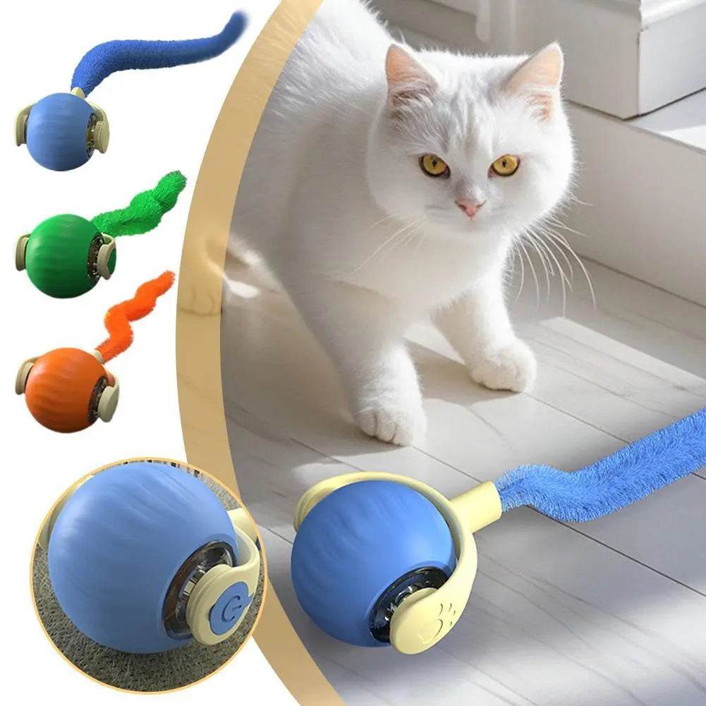 Pet Tug Ball Toy Motion-Activated Interactive Pets Cat Rolling Ball Toy With Bird Chirping Sound Pet Kitten Teaser Game Pet Products - ProTrendyz