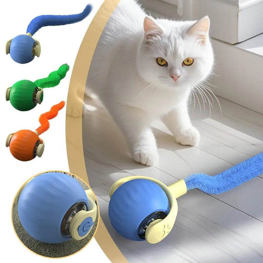 Pet Tug Ball Toy Motion-Activated Interactive Pets Cat Rolling Ball Toy With Bird Chirping Sound Pet Kitten Teaser Game Pet Products - ProTrendyz