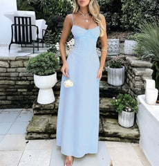 Cross-border Women's Clothing Elegant Lace-up Backless A- Line Dress