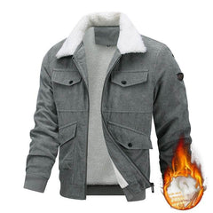 Winter Lapel Fleece Jacket With Pockets Warm Thicken Cotton Coat Men's Clothing - ProTrendyz