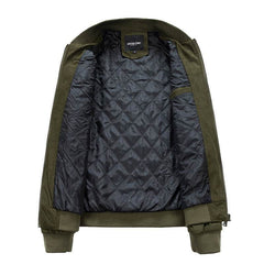 Suede Stand Collar Men's Jacket Double Zipper Pocket Clothing Mens - ProTrendyz