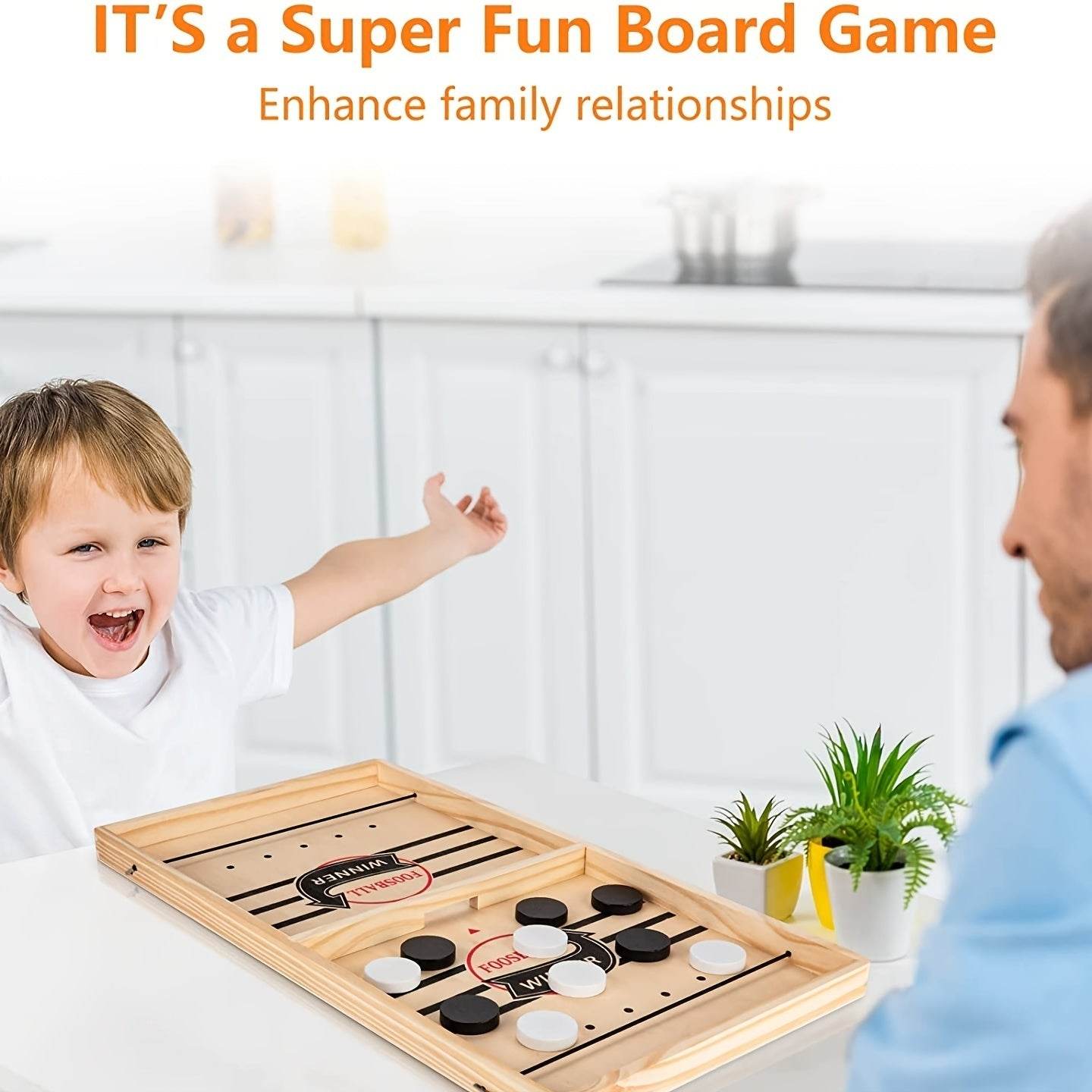 Fast Sling Puck Game,Wooden Hockey Game,Super Foosball Table,Desktop Battle Parent-Child Interaction Winner Slingshot Game,Adults And Kids Family Game Toys - ProTrendyz