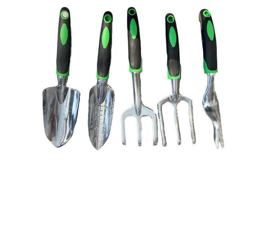 Garden Supplies 9-piece Aluminum Alloy Set, Silicone Two-color Handle Shovel Gardening Tools - ProTrendyz
