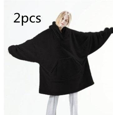 Hoodie Sweatshirt With Big Pocket Tops Sweater Comfortable Loose Double-Sided Fleece Thicker Wearable Blanket - ProTrendyz