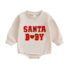Christmas Clothes For Girls Boys Casual Sweatshirt Romper Cute Letter Long Sleeve Jumpsuit Newborn Bodysuits - ProTrendyz