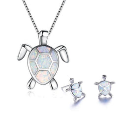 Fashion Turtle Simple Necklace Stud Earrings Set - ProTrendyz