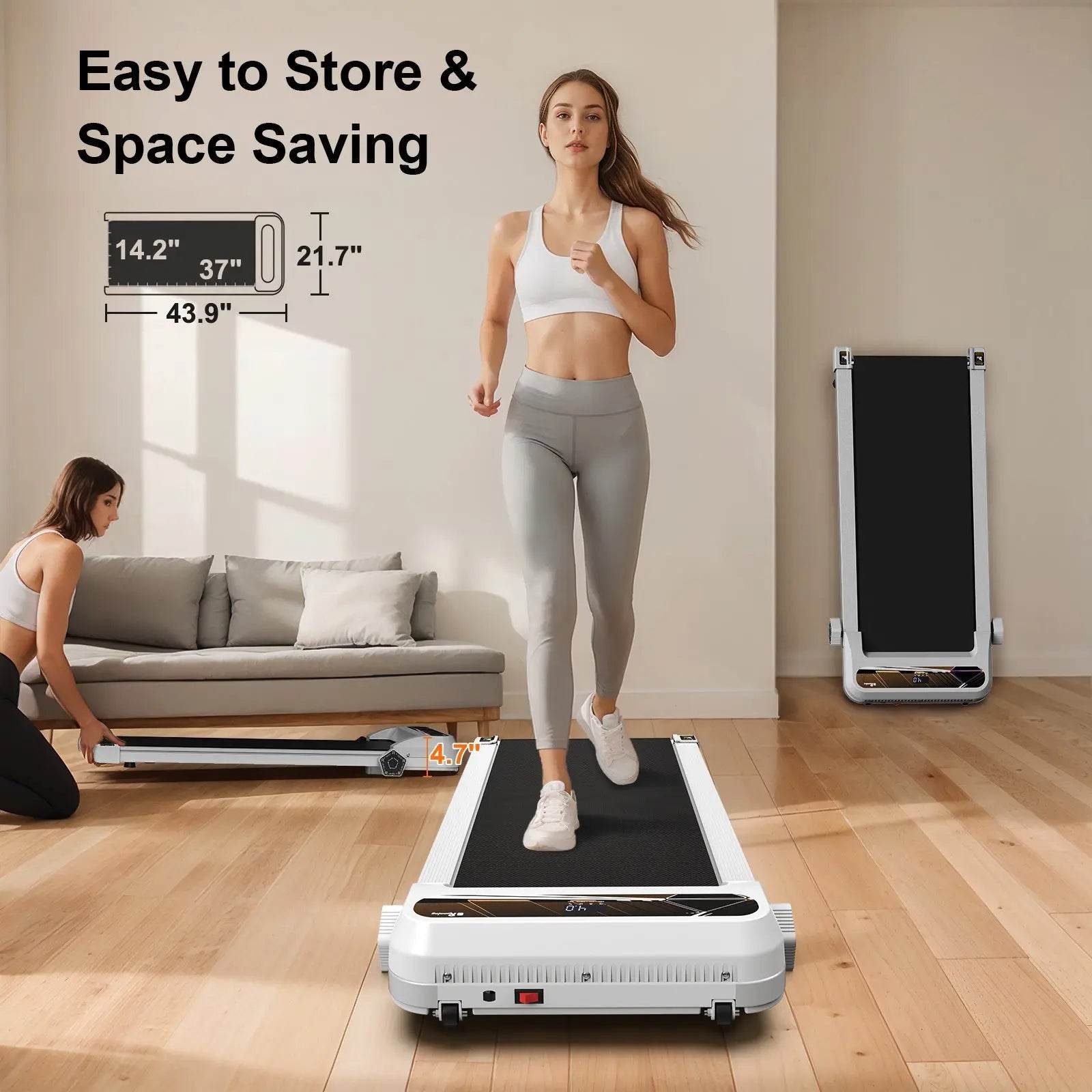 Walking Pad Under Desk Treadmill For Home Office -2.5HP Walking Treadmill 0.5-4MPH Capacity Treadmill For Walking Running Remote Control Batteries US - ProTrendyz