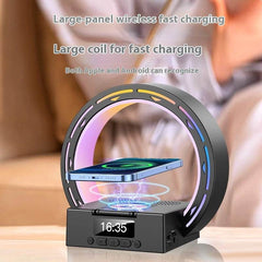 4 In 1 Wireless Bluetooth-compatible Speaker Charging Pad Bedside Lamp With Alarm Clock Wake-Up Light For Bedroom Support USB Drive TF Card - ProTrendyz