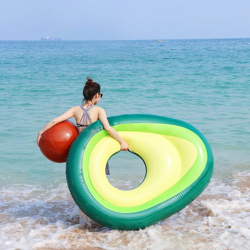 Inflatable Giant Avocado Pool Float Pool Swimming Float Swimming Ring Pool Circle Party Buoy Toy - ProTrendyz
