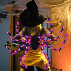 Halloween Spider Backpack Nine LED Modes Plush Sugar Bag