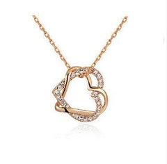 Yiwu Fashion Jewelry Factory Jewelry Customized Double Diamond Heart Necklace Earring Set - ProTrendyz