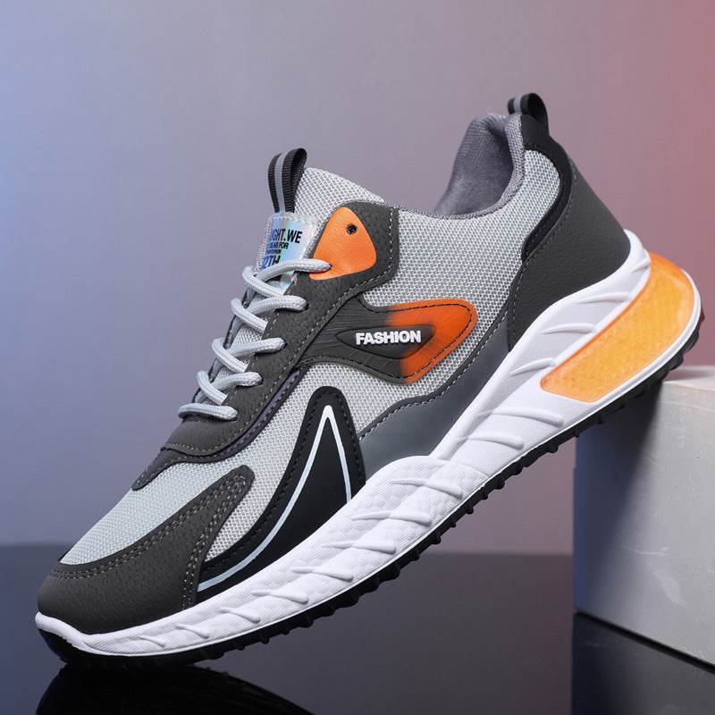 Color-blocked Sneakers Fashion Breathable Lace Up Mesh Sports Shoes For Men Casual Outdoor Running Walking Shoes - ProTrendyz