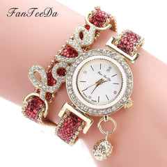 FanTeeDa Brand Women Bracelet Watches Ladies Watch Rhinestones Clock Womens Fashion Dress Wristwatch Relogio Feminino Gift - ProTrendyz