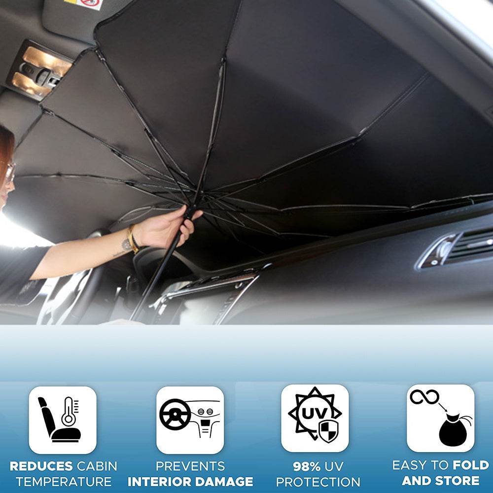 Foldable Car Windshield Sun Shade Umbrella UV Protection Heat Insulation Parasol Auto Front Window Cover Interior Protector Summer Gadgets - ProTrendyz