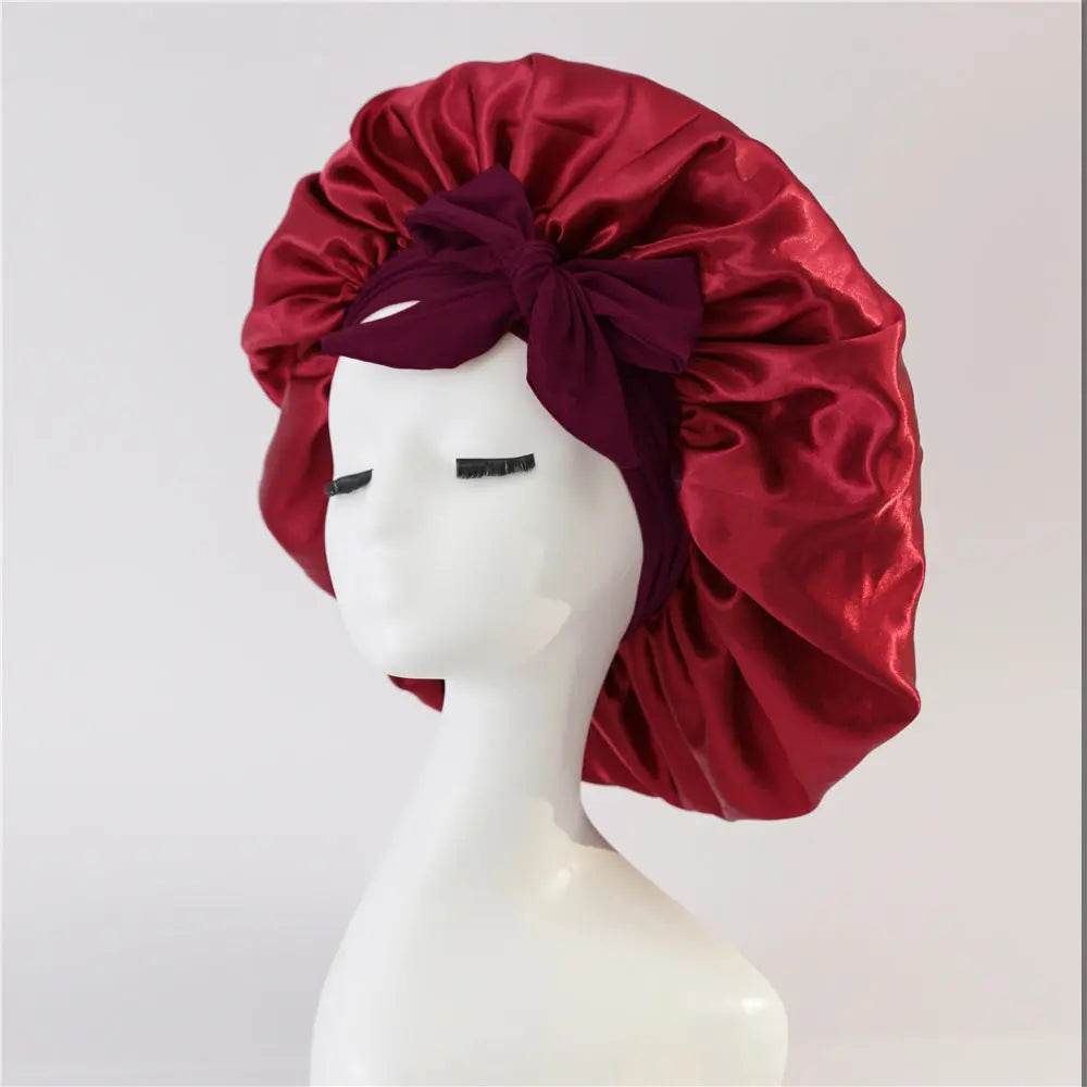 New Silk Bonnet For Sleeping Women Satin Bonnet Hair Bonnet Night Sleep Cap Scarf Wrap For Curly Hair With Tie Band For Curly Hair - ProTrendyz