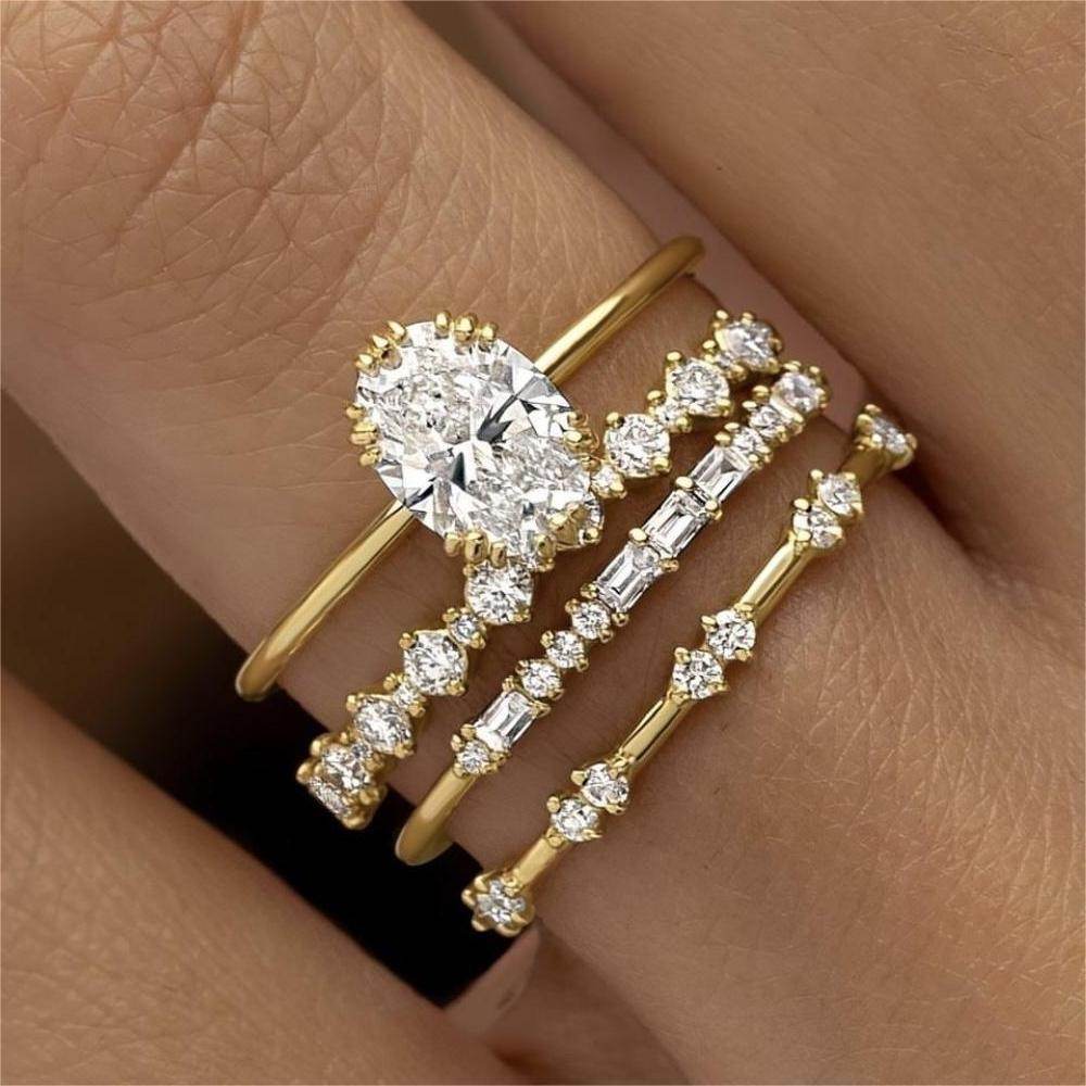 Gold Ring Fashion Ladies Three-piece Set - ProTrendyz