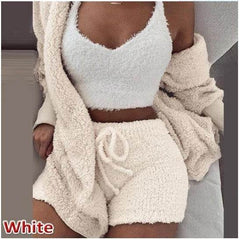 3 Pieces Of Fashionable Ladies Plush Home Clothes - ProTrendyz