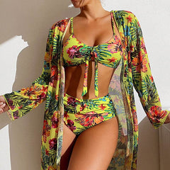 Swimwear Long Sleeved Blouse Three Piece Suit - ProTrendyz