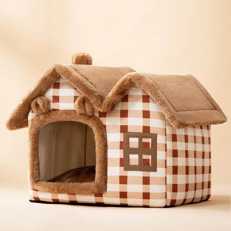 Foldable Dog House Pet Cat Bed Winter Dog Villa Sleep Kennel Removable Nest Warm Enclosed Cave Sofa Pets Supplies - ProTrendyz