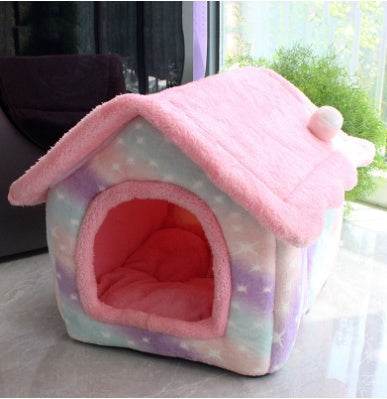 Foldable Dog House Pet Cat Bed Winter Dog Villa Sleep Kennel Removable Nest Warm Enclosed Cave Sofa Pets Supplies - ProTrendyz
