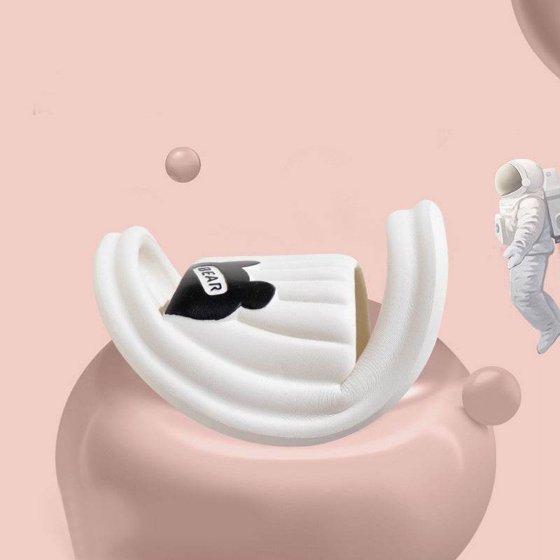 Bear Slippers For Women Summer Indoor Solid Color Striped Thick-Soled Anti-Slip Home Slippers Couples Floor Bathroom House Shoes - ProTrendyz