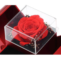 Fashion Jewelry Box Red Apple Christmas Gift Necklace Eternal Rose For Girl Mother's Day Valentine's Day Gifts With Artificial Flower Rose Flower Jewelry Box US - ProTrendyz