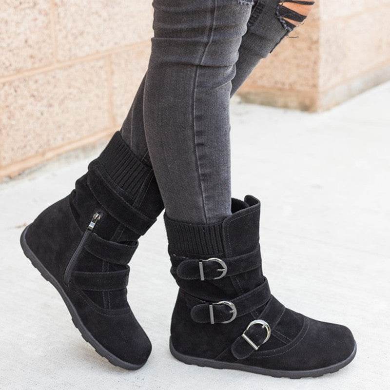 Casual Winter Boots Strap Buckle Shoes - ProTrendyz