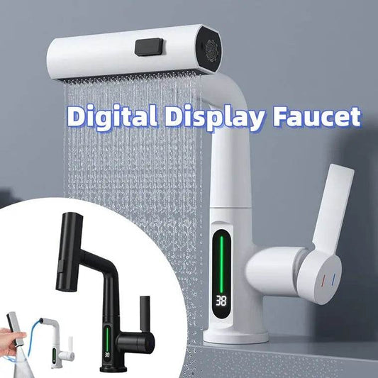 Intelligent Digital Display Faucet Pull-out Basin Faucet Temperature Digital Display Rotation - ProTrendyz