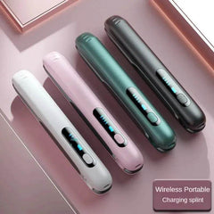 Wireless Hair Straightener Flat Iron Mini 2 IN 1 Roller USB 5000mAh Max 200 Degree Portable Cordless Curler 4 Levels Dry And Wet Uses - ProTrendyz