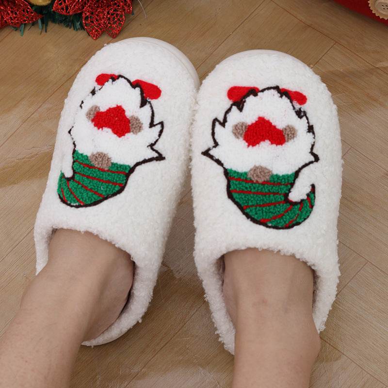 Cute Cartoon Santa Claus Home Slippers Couple Indoor Floor Bedroom Slipper Christmas Warm Shoes Women Men - ProTrendyz