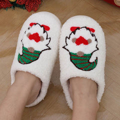 Cute Cartoon Santa Claus Home Slippers Couple Indoor Floor Bedroom Slipper Christmas Warm Shoes Women Men - ProTrendyz