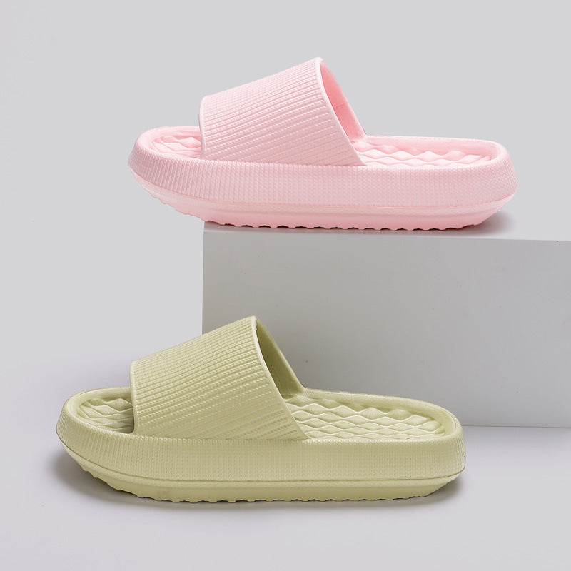Summer EVA Slippers Solid Color Rhombus Stripe Anti-slip Slippers New Women's Home Shoes - ProTrendyz